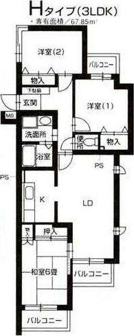 ラ・クール藤が丘(3LDK/3階)の間取り写真
