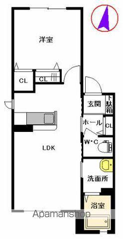 グレースIWASAKI(1LDK/1階)の間取り写真