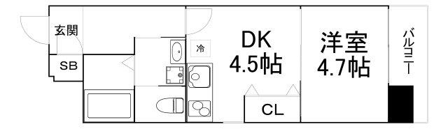 ネクストステージ関目(1DK/4階)の間取り写真