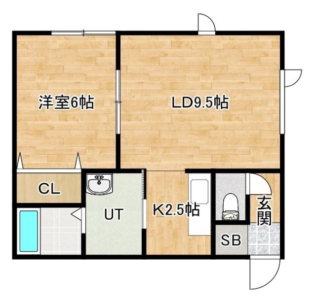 セジュール(1LDK/1階)の間取り写真