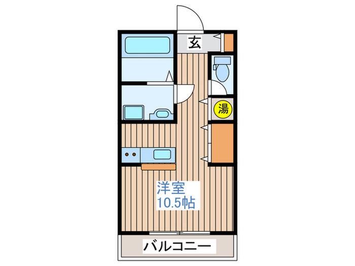すまいる22番館(ワンルーム/2階)の間取り写真