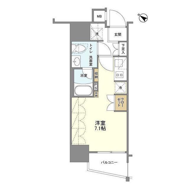 SIL西五反田(ワンルーム/3階)の間取り写真