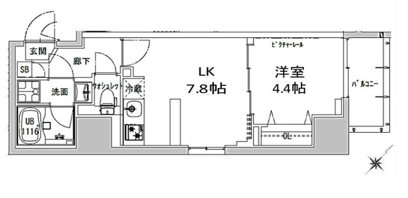 S-RESIDENCE神田AVANCE(1DK/3階)の間取り写真