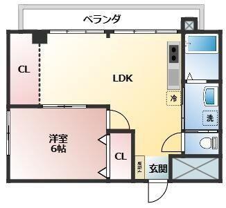 イカリハウス(1LDK/3階)の間取り写真