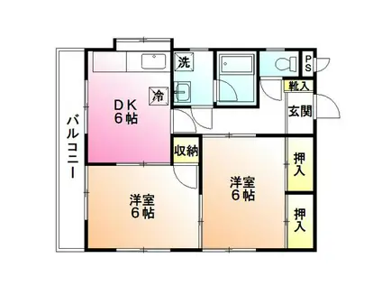 壱番館井之花(2DK/2階)の間取り写真