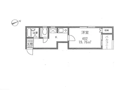 祥ビル(1K/4階)の間取り写真