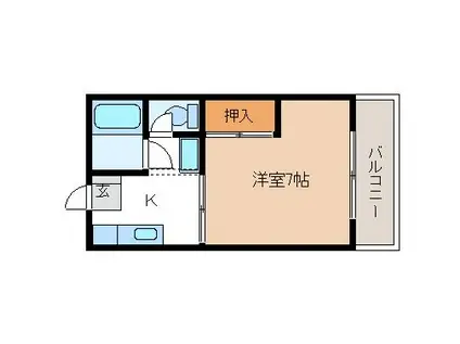 リバティ21(1K/2階)の間取り写真
