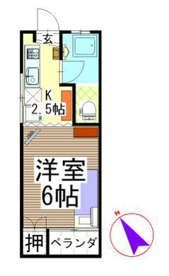 第1米原コーポ(1K/2階)の間取り写真