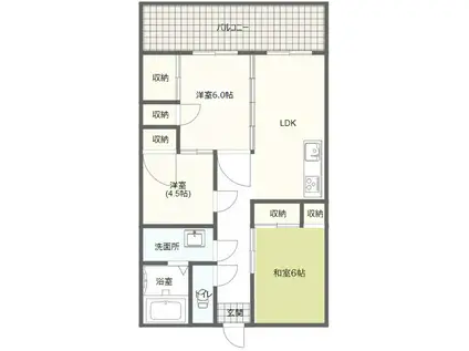 サンコラージュ(3LDK/3階)の間取り写真