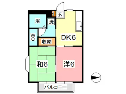 サンシャイン金光(2DK/1階)の間取り写真