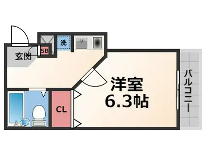 タナカハイツ(1K/2階)の間取り写真