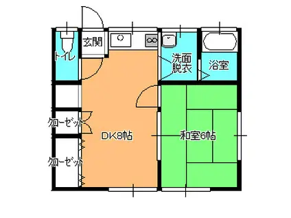 里コーポ(1DK/2階)の間取り写真