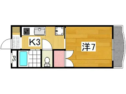 アイザワコーポ(1K/3階)の間取り写真