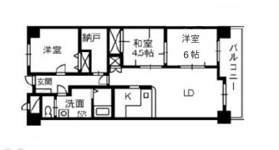 ブランシャトー(3LDK/3階)の間取り写真
