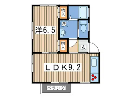 リバーサイドコープA(1LDK/1階)の間取り写真