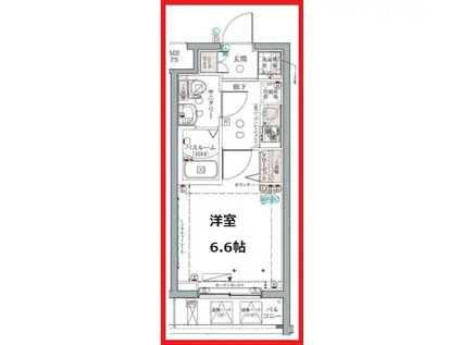 クレヴィスタ立石(1K/2階)の間取り写真