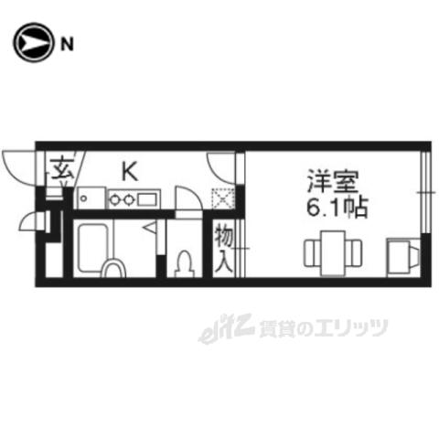 レオパレスセゾン京都駅北(1K/2階)の間取り写真