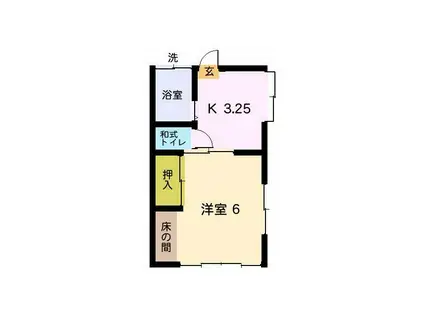 ヴィラ石原A棟(1K/2階)の間取り写真