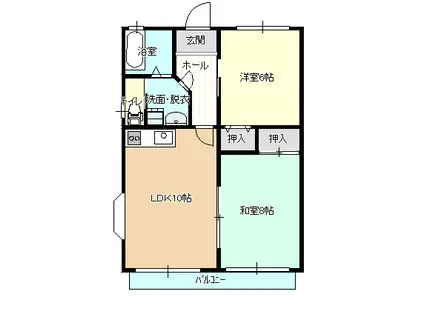 メゾンフルールC(2LDK/2階)の間取り写真