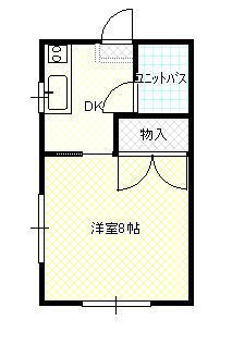 ハイツアサヒ(1K/2階)の間取り写真