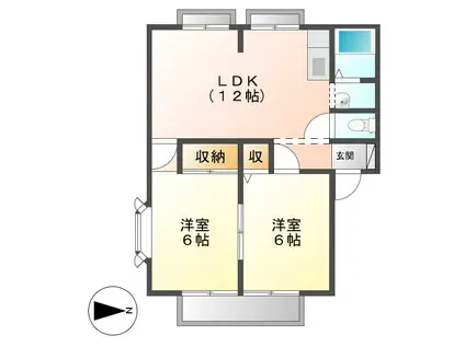 エポック広江A棟(2LDK/2階)の間取り写真