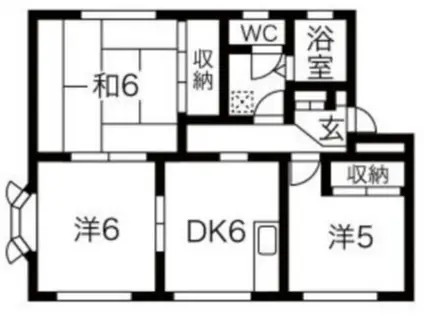 リベール・オオバラ(3DK/3階)の間取り写真