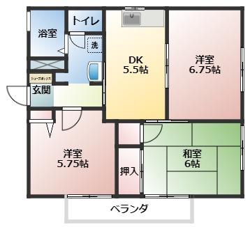 アヴァンセ(3DK/2階)の間取り写真