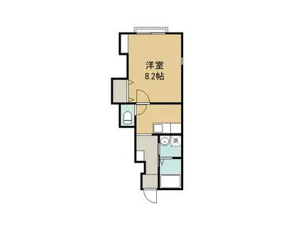 ベルメゾン・ラクA(1K/1階)の間取り写真