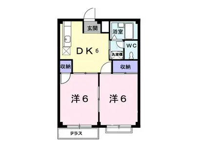 エルディム日吉(2DK/1階)の間取り写真