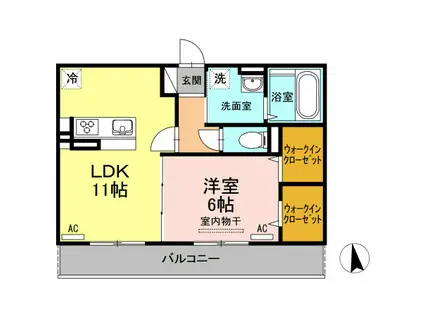 アル・ソーレ住吉(1LDK/1階)の間取り写真