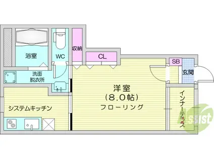 サン ハピネス(1K/1階)の間取り写真