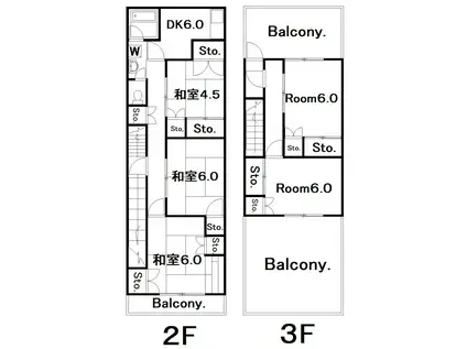 三央ビル樺島II(5DK/2階)の間取り写真
