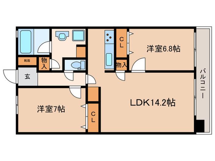 エスリード四条室町(2LDK/5階)の間取り写真