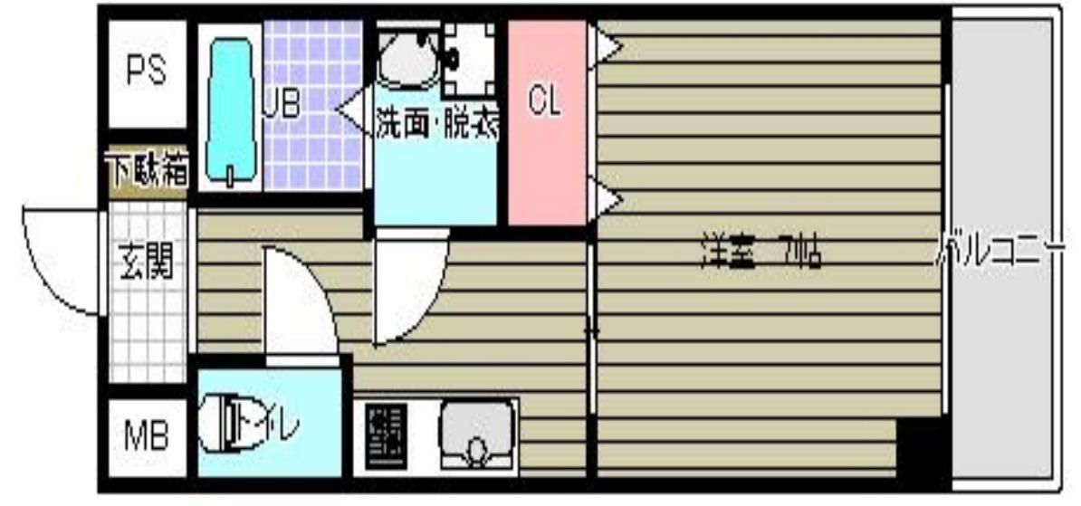 ゼファー東大阪(1K/9階)の間取り写真