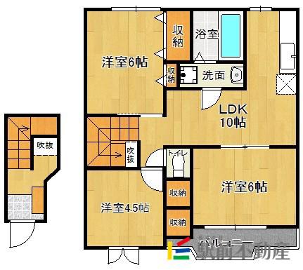 ニュークレストール舞(3LDK/2階)の間取り写真