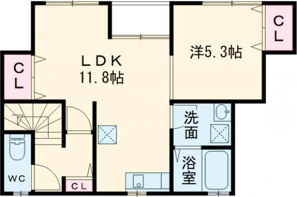 SORA(1LDK/1階)の間取り写真