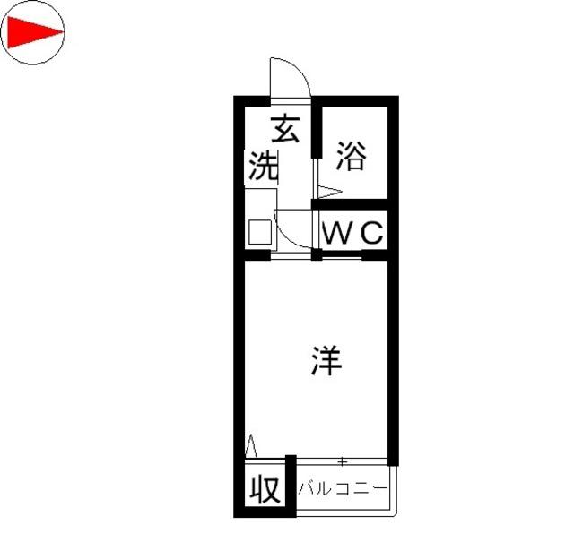玉島長尾ハイツB棟(1K/1階)の間取り写真