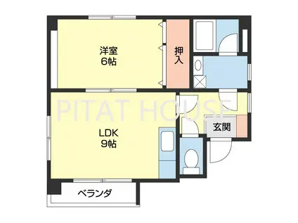 リブラ十番丁(1LDK/3階)の間取り写真