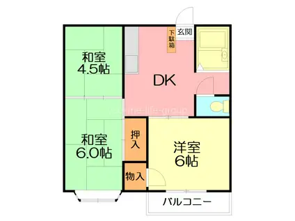 プリマヴェイラA(3DK/2階)の間取り写真