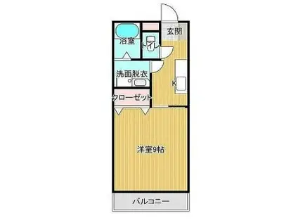 プランドール桜花(1K/2階)の間取り写真