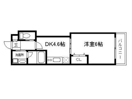 S-FORT二条城前(1DK/10階)の間取り写真