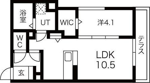 アパートメントハウス針崎I(1LDK/1階)の間取り写真