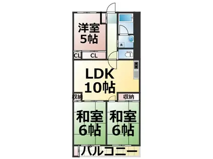 メゾン池下(3LDK/3階)の間取り写真