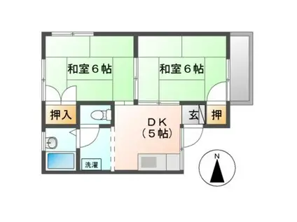 メゾンタケダ(2DK/1階)の間取り写真