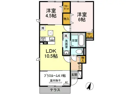 パエーゼ/ヴィラージュ(2LDK/1階)の間取り写真