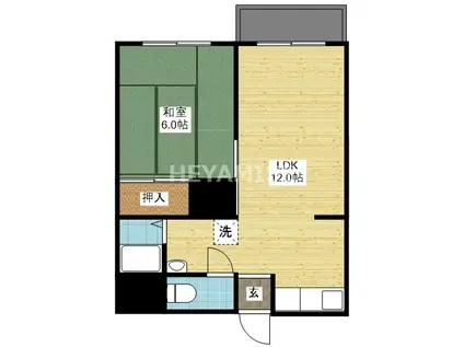 中村アパート(1LDK/2階)の間取り写真