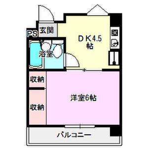 キャッスルミニ松園(1DK/4階)の間取り写真