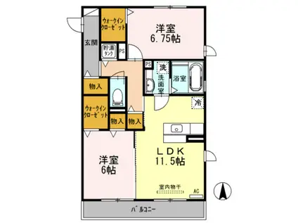 パナメーラ(2LDK/2階)の間取り写真