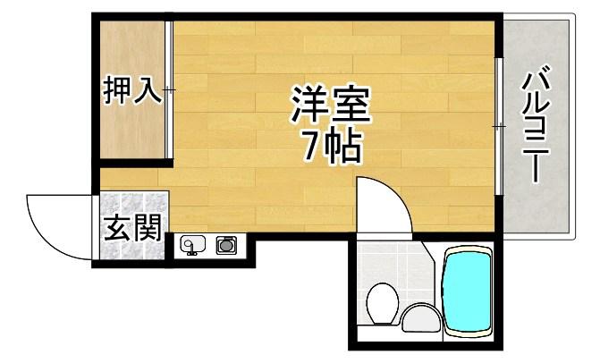 ハマンション伊加賀(ワンルーム/4階)の間取り写真