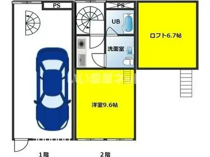 GLB・RO4(ワンルーム/1階)の間取り写真